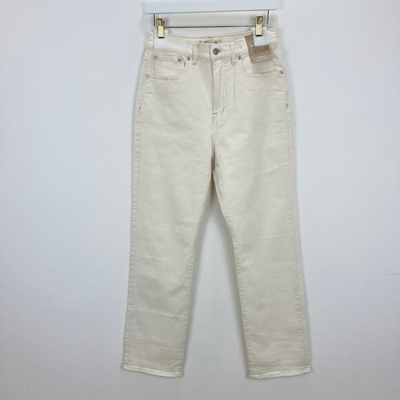 Madewell The 90s Straight Jean Vintage Canvas Beige High Waist US 27 NWT - Picture 7 of 14